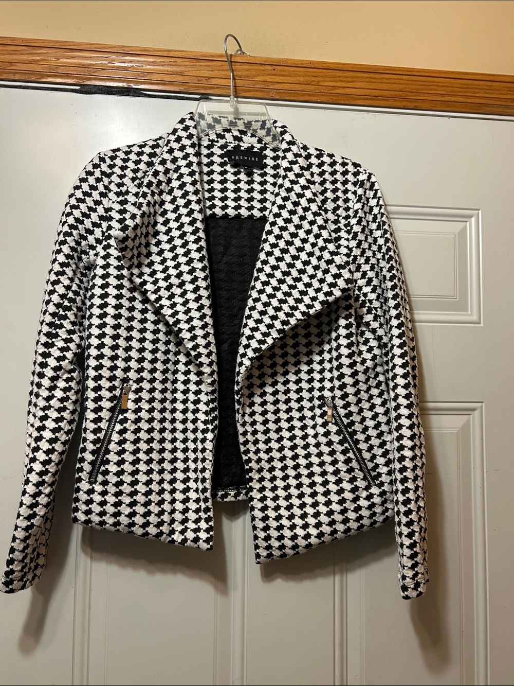 Premise Black & White Houndstooth Blazer S